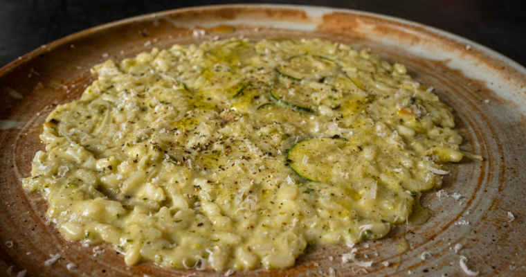 Risotto courgettes, amandes et citron