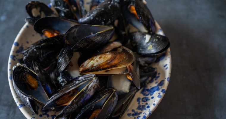 Moules crème et ail