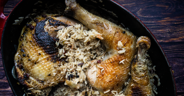 Riz cardamome, épines-vinettes et poulet