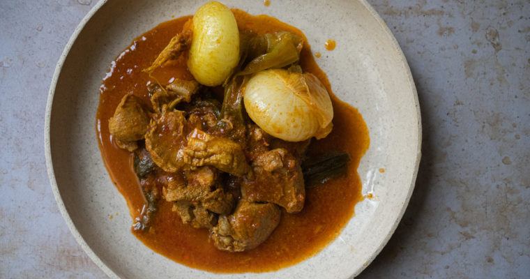 Curry oignons et agneau