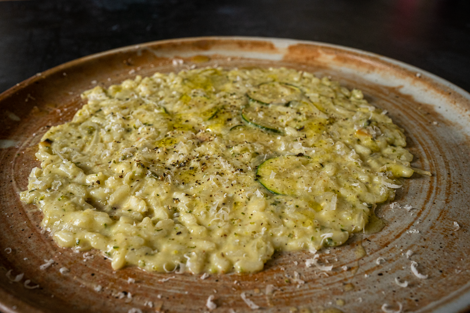 Risotto courgettes, amandes et citron