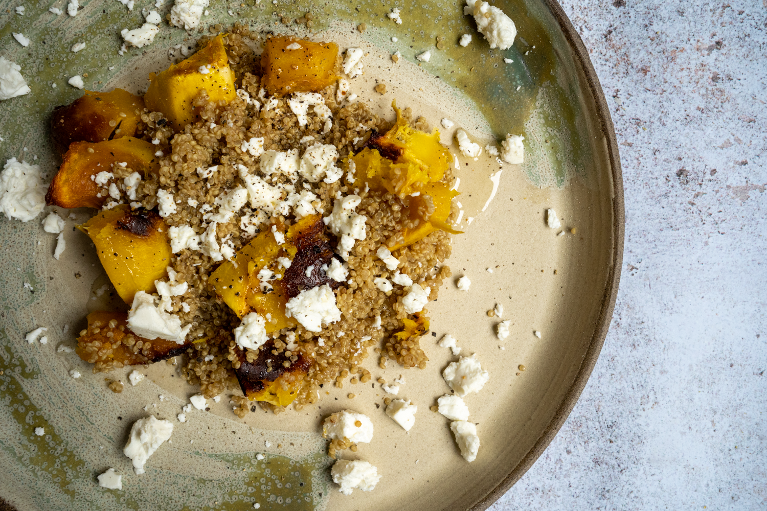 Courge, quinoa et feta