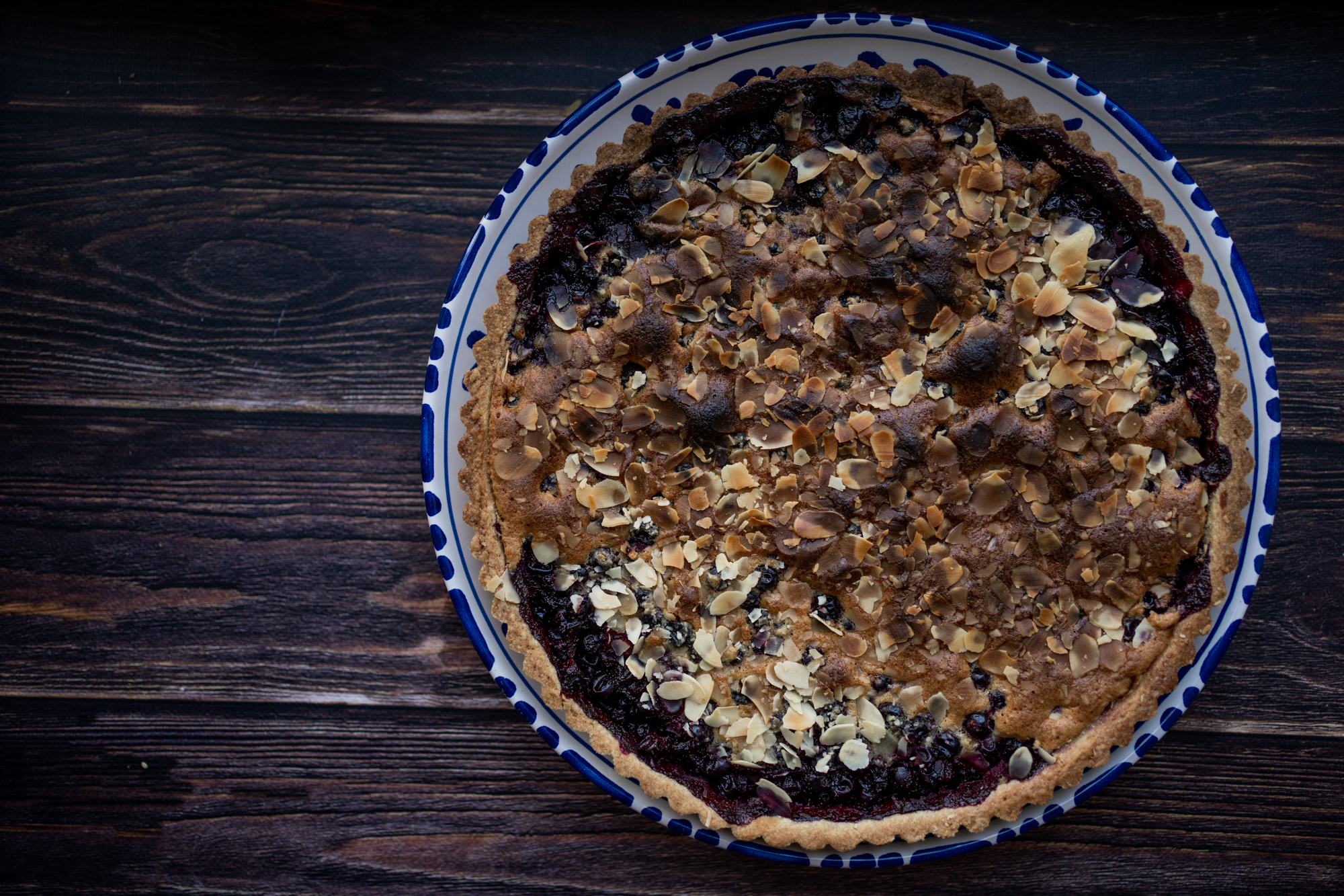 Tarte cassis et amande