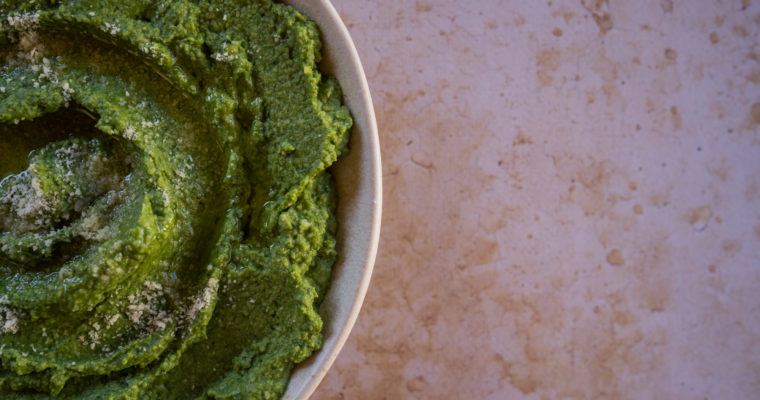 Houmous épinards amandes