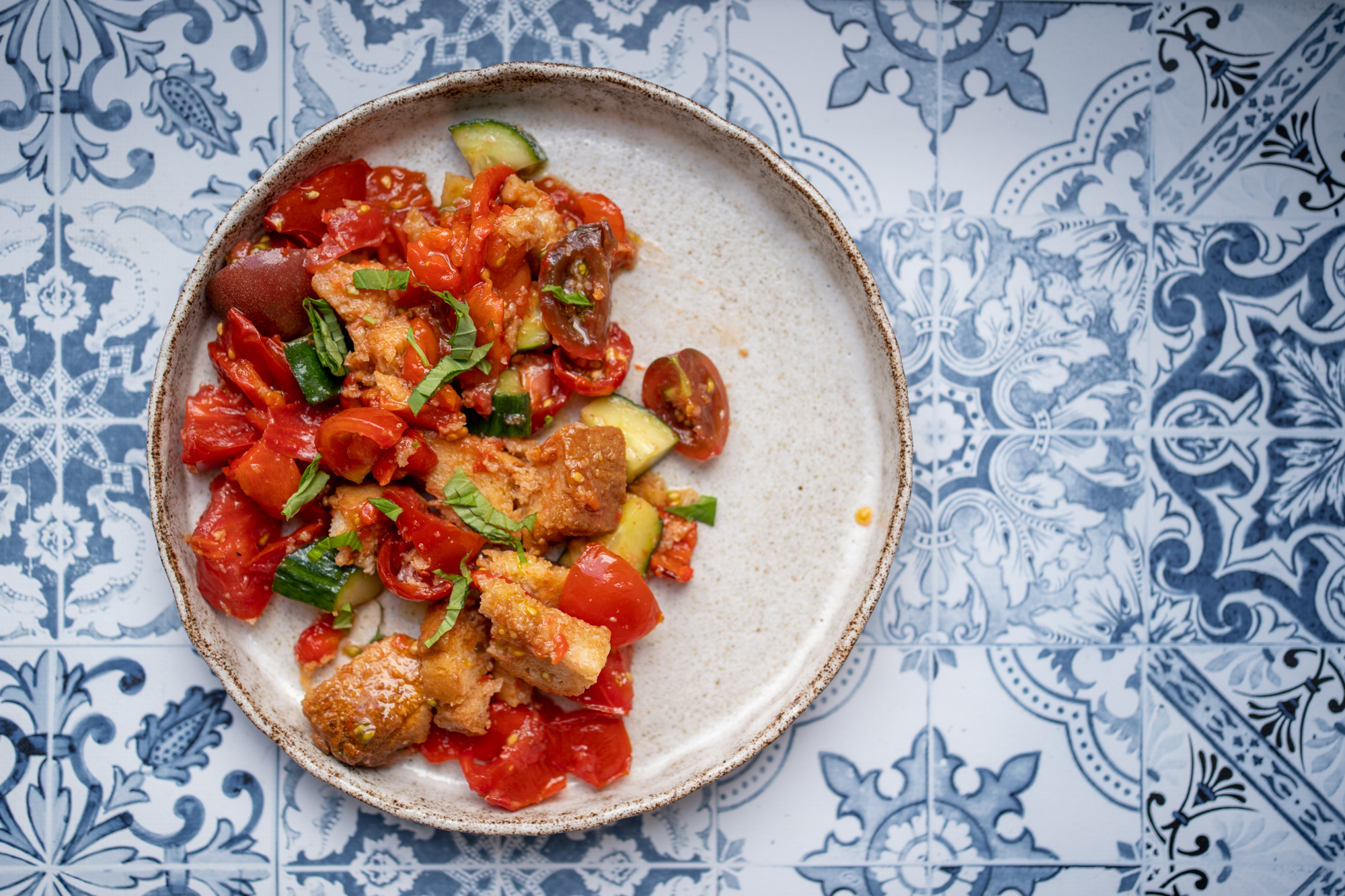 Panzanella tomates poivrons