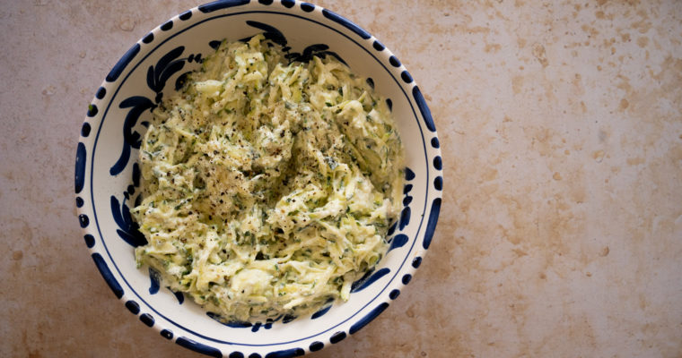 Râpé de courgettes au brebis