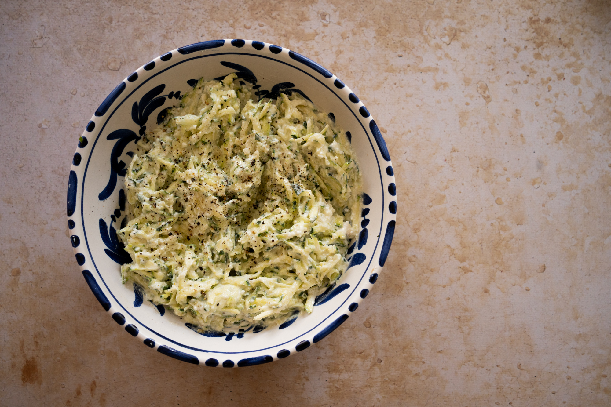 Râpé de courgettes au brebis