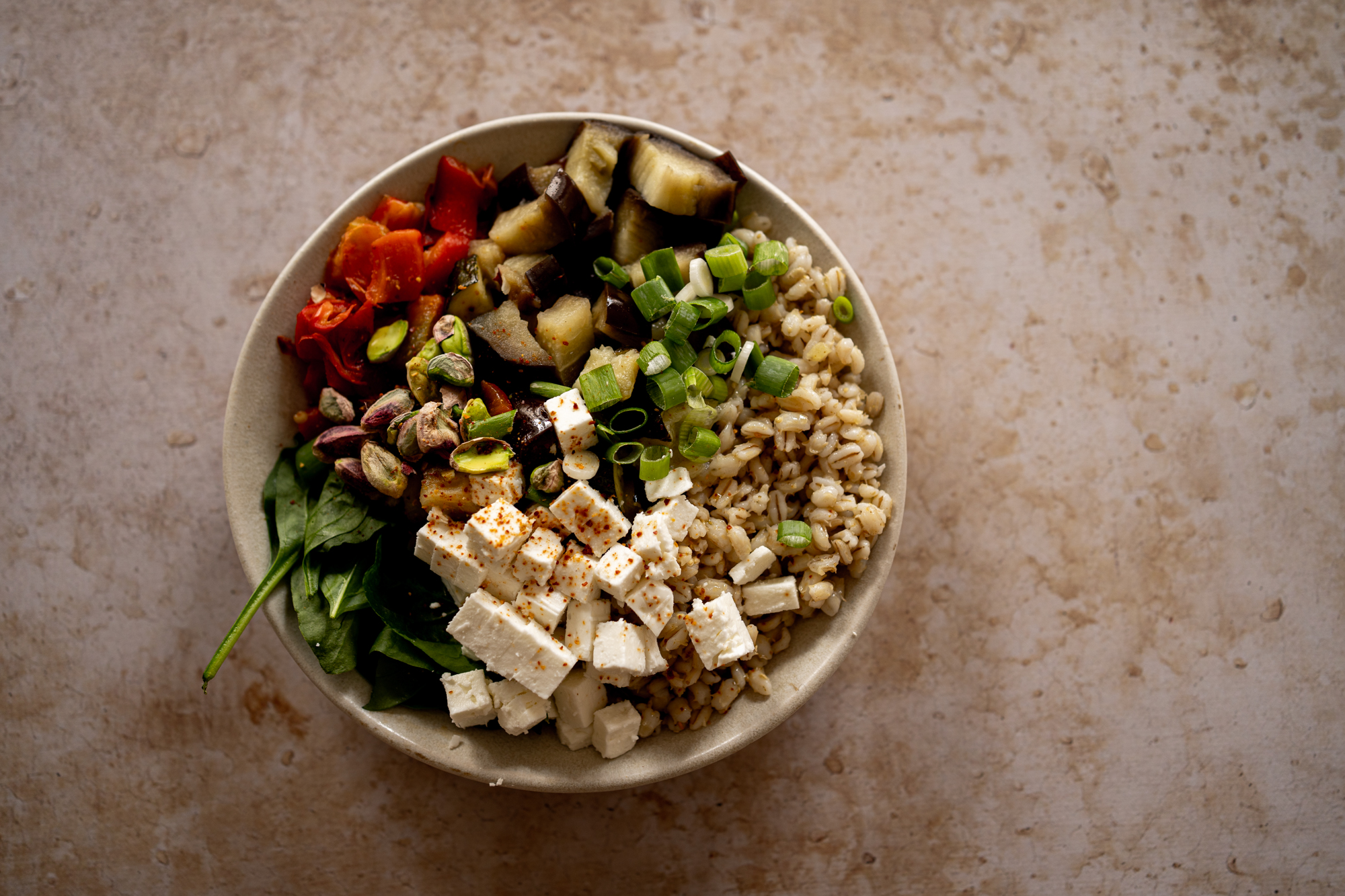 Salade légumes grillés et orge