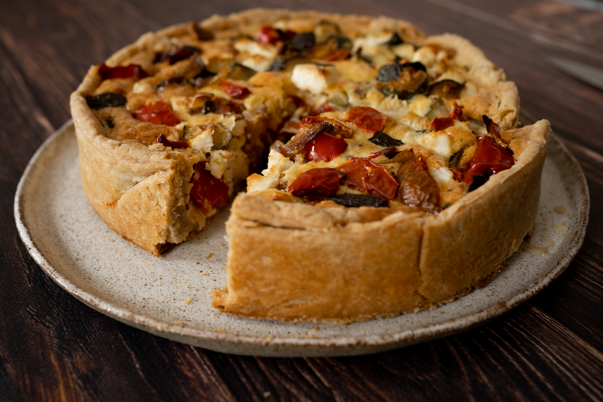 Tarte épaisse aux légumes