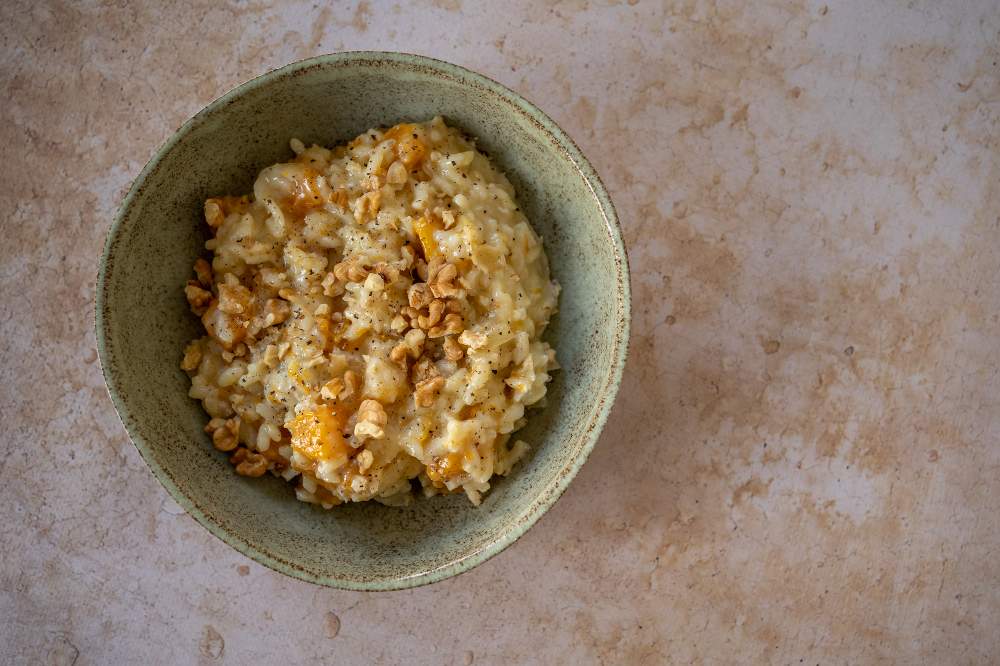 Risotto doubeurre, gorgonzola et noix