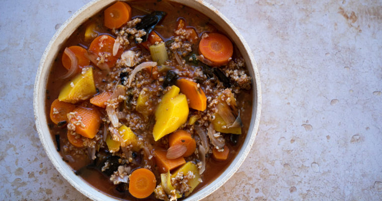 Soupe rustique au boulgour