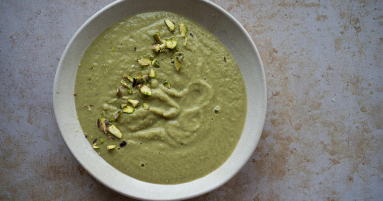 Soupe brocoli et pistaches