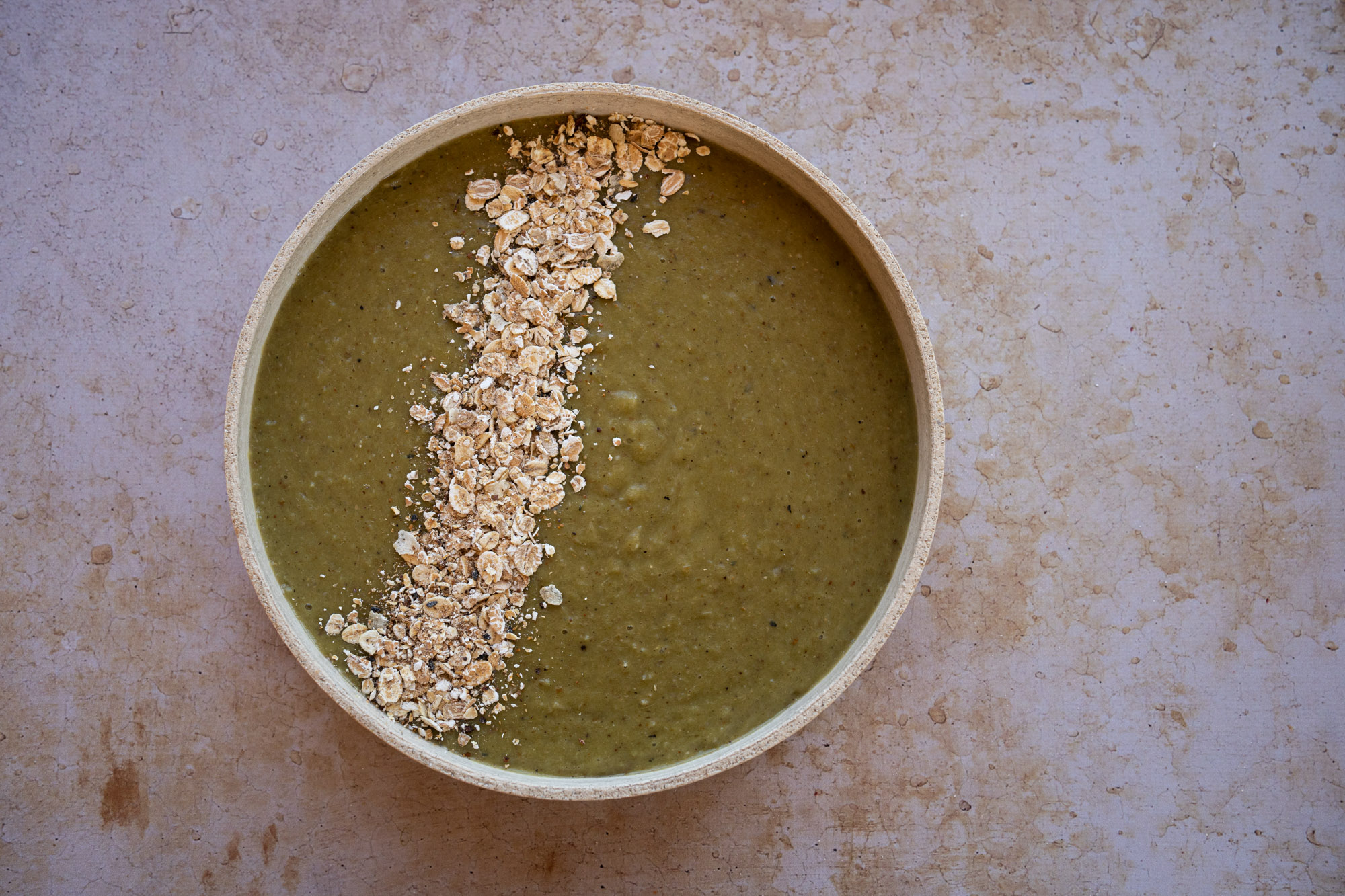 Soupe poireaux, avoine et curry