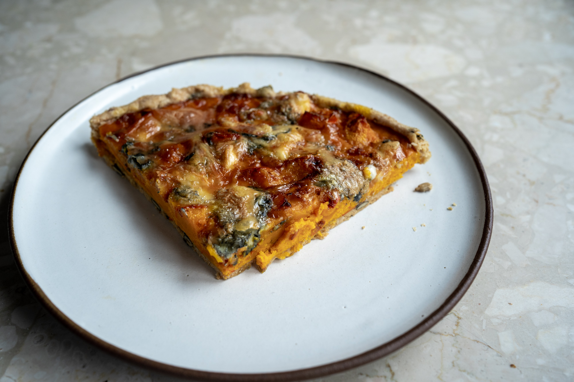 Quiche potimarron, chèvre et paprika