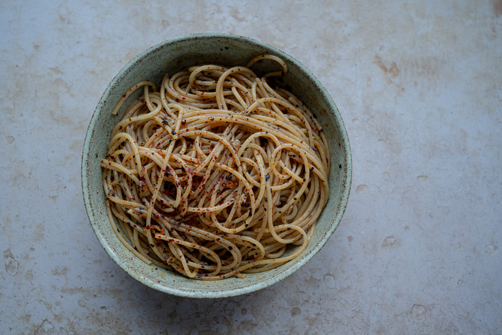 Spaghetti ail, huile et piment