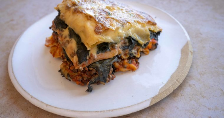 Lasagnes lentilles et épinards