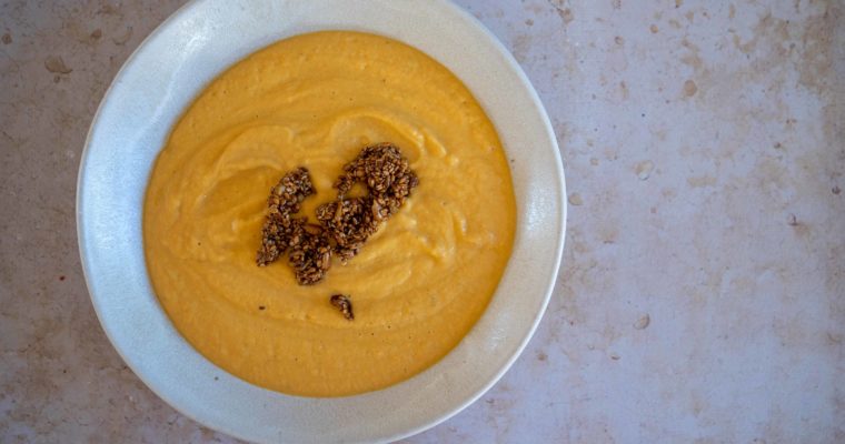 Soupe crémeuse carottes et tahini