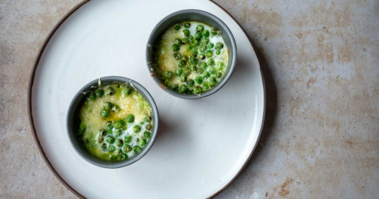 Œufs cocotte aux petits pois