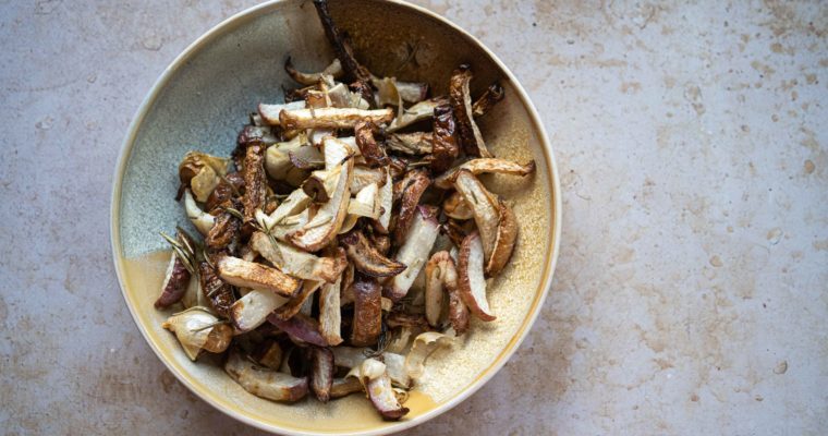 Frites de navets, ail et romarin