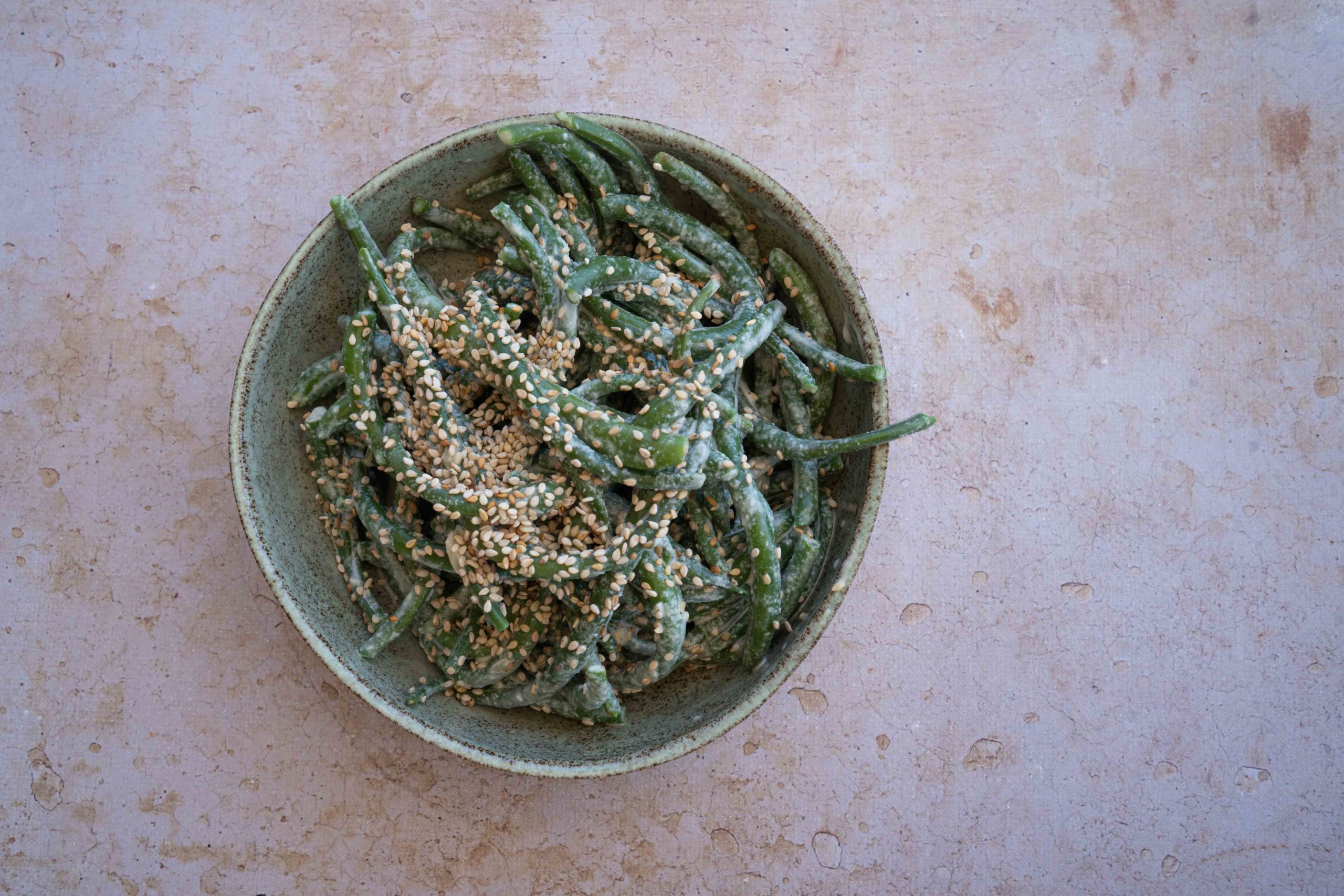 Haricots verts et sésame