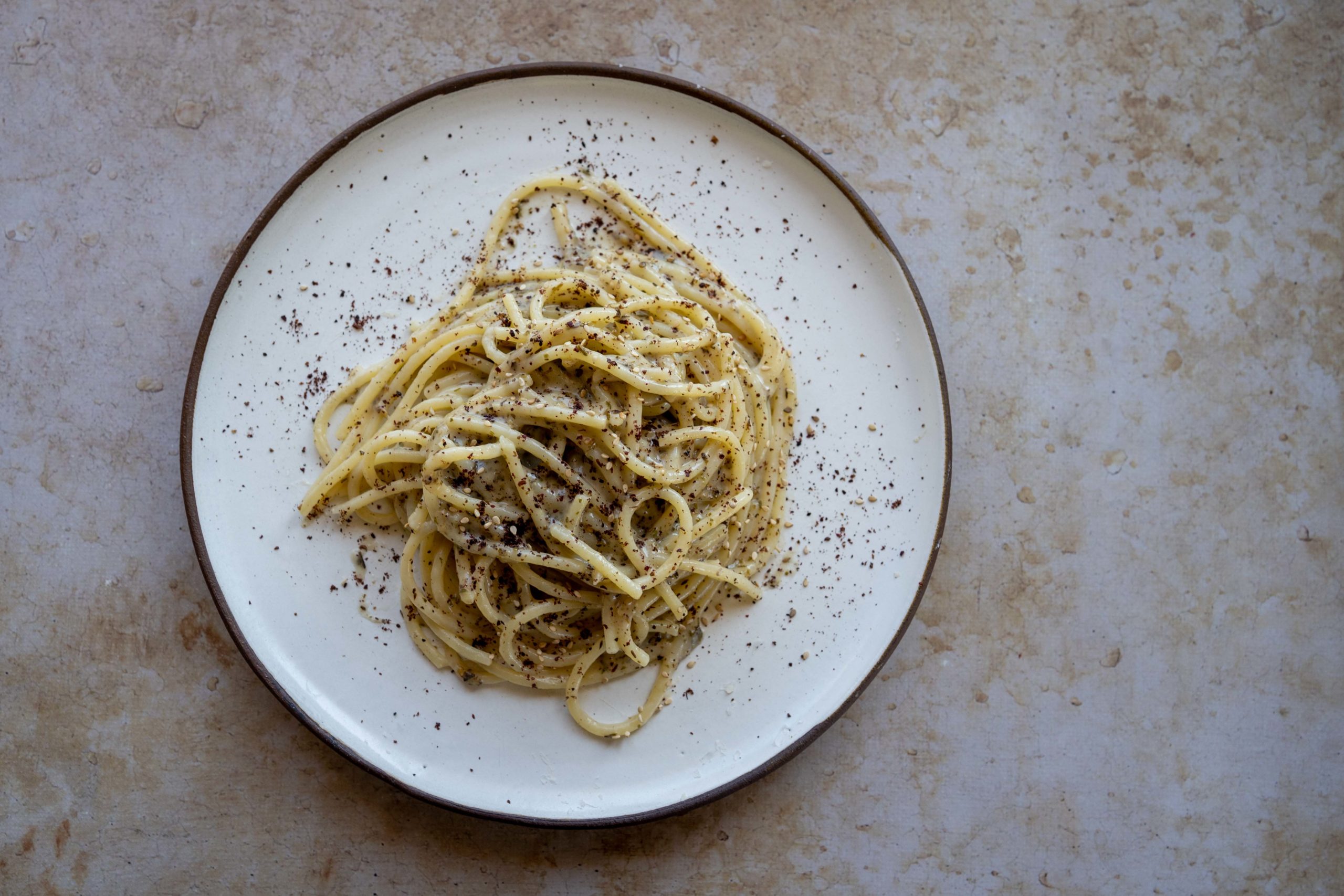 Spaghetti cacio e zaatar