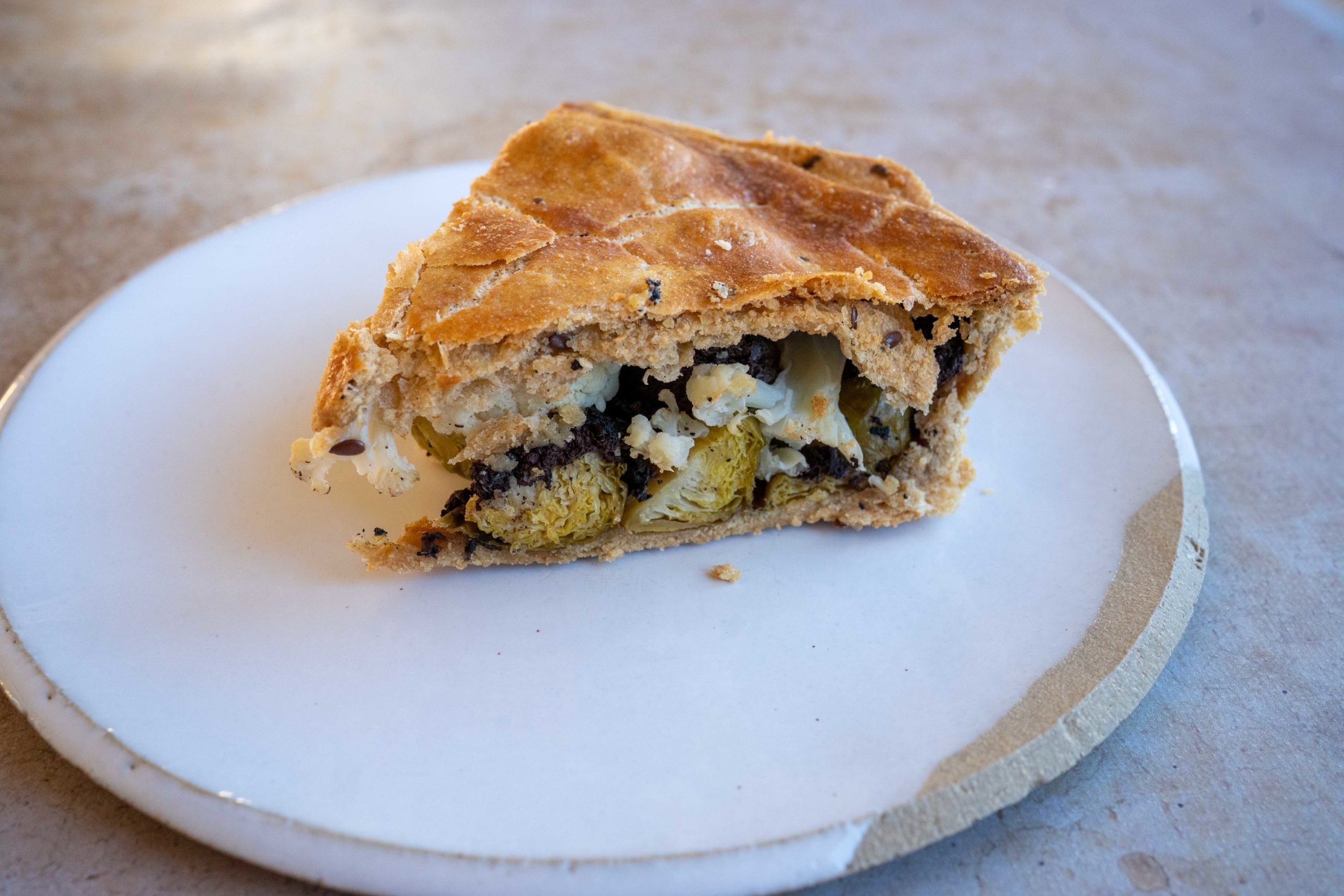 Tourte au boudin noir et aux deux choux