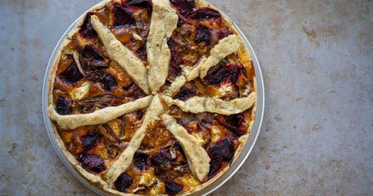 Quiche betteraves, feta et thym