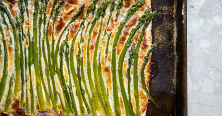 Tarte fine asperges, parmesan et citron