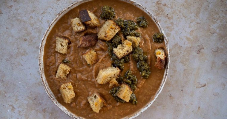 Soupe d’aubergines et tomates rôties